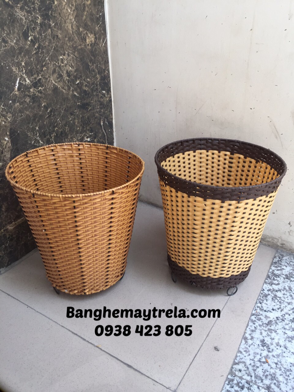 Thùng đựng đồ khung sắt đan nhựa giả mây